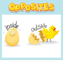 Sticker - Opposite English words for kids