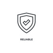 reliable line icon. linear style sign for mobile concept and web design. Outline vector icon. Symbol, logo illustration. Vector graphics