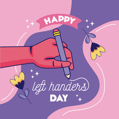 Sticker - left handers day poster