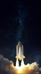 Wall Mural - space shuttle takes off into space. elements of this image furnished by nasa.