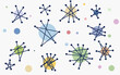 Abstract starry background. Stars hand drawn in childish style, usable for a wrapping paper, cover, poster and invitation.