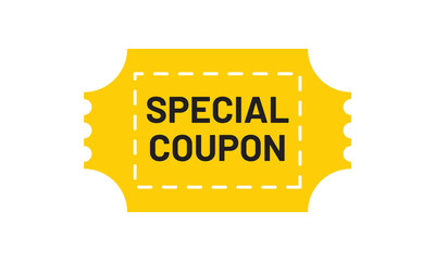 Poster - Yellow discount coupon icon template