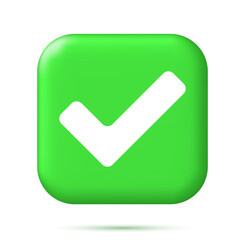 Poster - 3D Right Button in Square Shape.