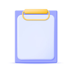 Poster - Realistic 3d Clipboard with Empty Paper Sheet