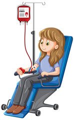 Canvas Print - A woman donating blood