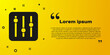 © Kostiantyn - Black Sound mixer controller icon isolated on yellow background. Dj equipment slider buttons. Mixing console. Vector