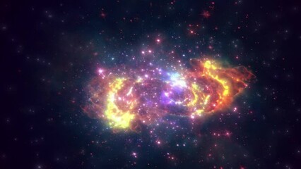sci-fi flying in space galaxy stars and gas cloud universe nebulas