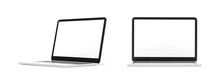 Laptops Mockup With Blank White Screen For Your Design Isolate On White Background. 3d Render Illustration