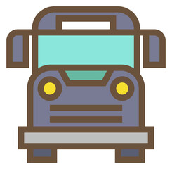 Canvas Print - Bus icon. Passenger city transport front view