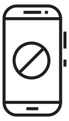 Poster - No signal symbol on phone screen line icon