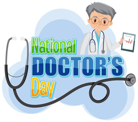 Canvas Print - Male doctor on doctor day in July logo