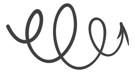 Poster - curly arrow. twisted rotating motion doodle symbol