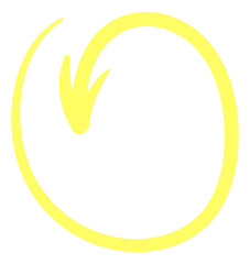Poster - doodle arrow circle. round yellow sketch sign