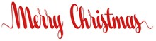 Merry Christmas. Kalligrafischer Weihnachten Gruß Vektor In Rot. Weiser Hintergrund.
Für Hintergründe, Kalender, Einladungen, Grußkarten Etc.