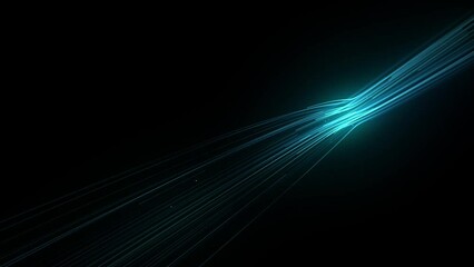 Poster - Abstract Glowing 3d Light Strokes Background/ 4k animation of an abstract wallpaper background of glowing 3d light strokes with depth of field and following motion path trajectory