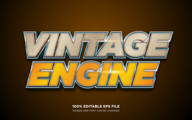 Fototapete - Vintage engine 3D text style effect	
