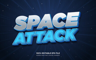 Poster - space attack editable text style effect
