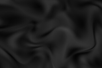 Wall Mural - Smooth wavy black satin texture abstract background. Vector luxury background design.