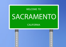 Vector Signage-Welcome To Sacramento, California