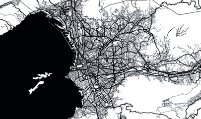 Marseille city map. Vector illustration. France