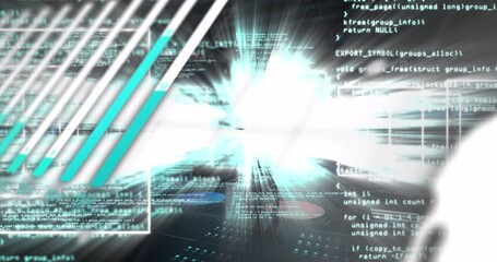 Poster - Animation of digital data processing over glowing lights