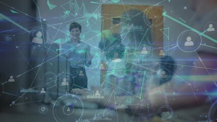 Poster - Animation of network of connections over diverse group of business people