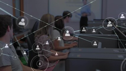 Poster - Animation of network of connections over diverse group of business people