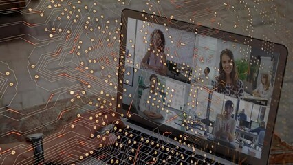 Poster - Animation of processor socket over person having video chat