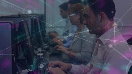 Poster - Animation of network of connections over diverse group of business people
