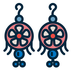 Poster - earring two tone icon