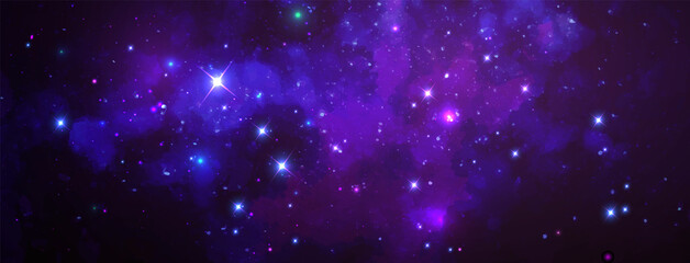 Wall Mural - vector cosmic illustration. beautiful colorful space background. watercolor cosmos