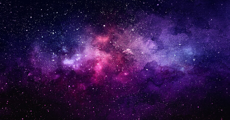 Wall Mural - Cosmic illustration. Beautiful colorful space background. Watercolor Cosmos