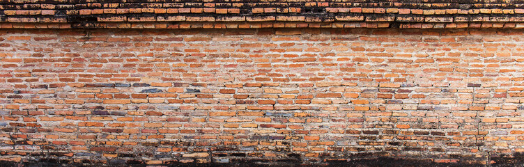 Poster - Old broken wall background with bricks.