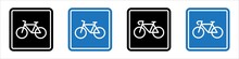 Bicycle Parking Icon, Bicycle Sign Area, Vector Illustration