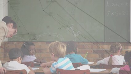 Poster - Animation of network of connections over diverse pupils with female teacher