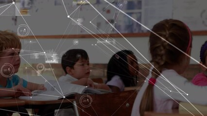 Poster - Animation of network of connections over diverse pupils with female teacher