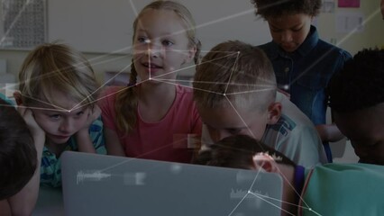 Poster - Animation of network of connections over diverse students using laptop