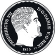 denmark SILVER coin  vintage 1856 vector design
