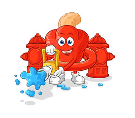 Poster - cashew fruit firefighter vector. cartoon character