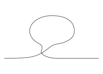 Wall Mural - Speech bubble outline, chat, continuous one line drawing. Graphics minimalist linear frame box for text. Balloon for talk. Single line vector illustration