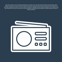 Poster - Pop art Radio with antenna icon isolated on color background. Vector