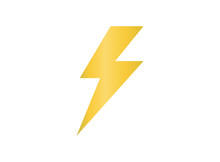 Lightning Bolt Icon Of Glyph Style Design Vector Template