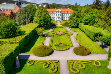 Aerial landscape in the public park of Gdansk Oliwa, Poland