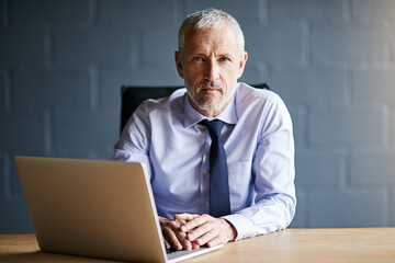 Aufkleber - Serious about business. Cropped portrait of a mature businessman working in his office.