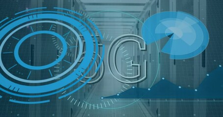 Poster - Animation of 5g and processing circles over servers