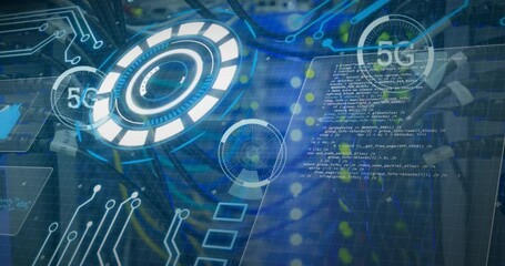 Poster - Animation of 5g and processing circles over servers