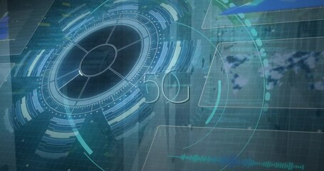 Poster - Animation of data processing and 5g over computer wires
