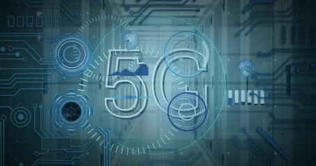 Poster - Animation of 5g and processing circles over servers