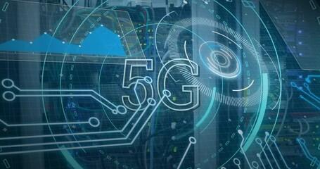 Poster - Animation of 5g and processing circles over servers