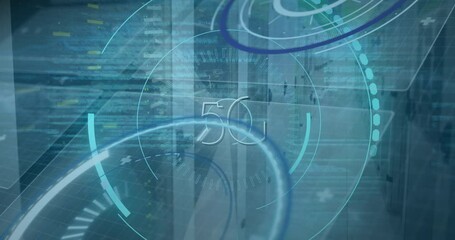 Poster - Animation of 5g and processing circles over servers